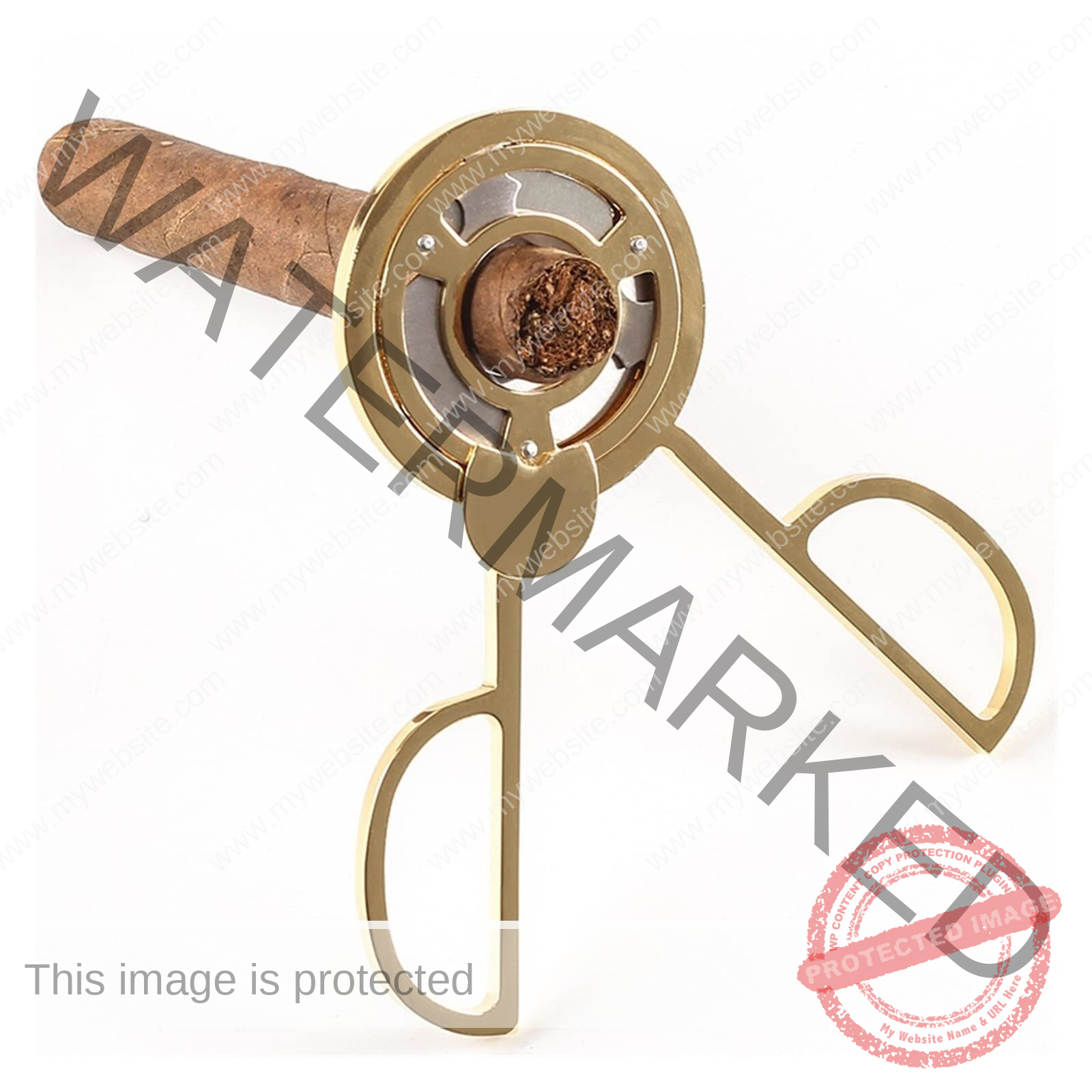 Triple Blade Golden Cigar Cutter La Saintos Cigars