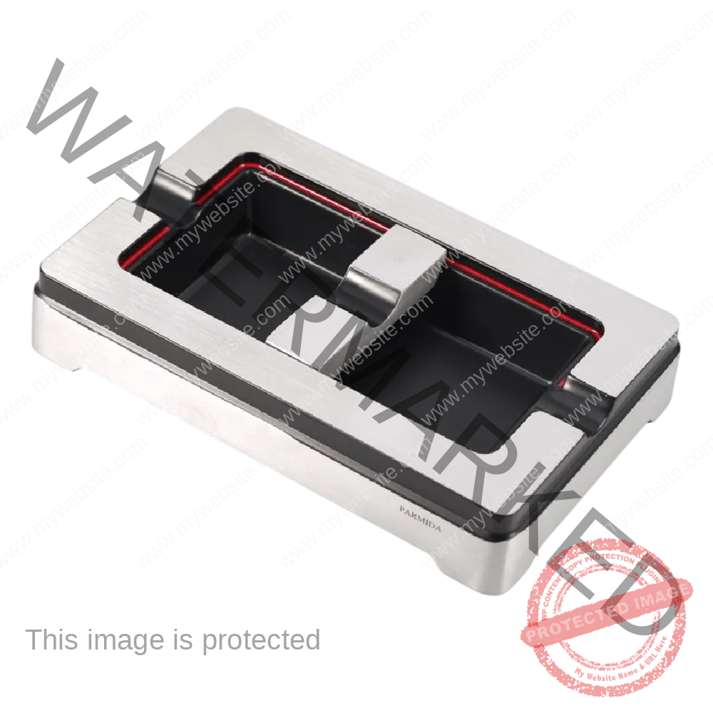 Premium Double Finger Desktop Cigar Ashtray – Stainless Steel Finish La Saintos