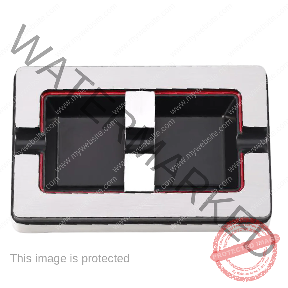 Premium Double Finger Desktop Cigar Ashtray – Stainless Steel Finish La Saintos