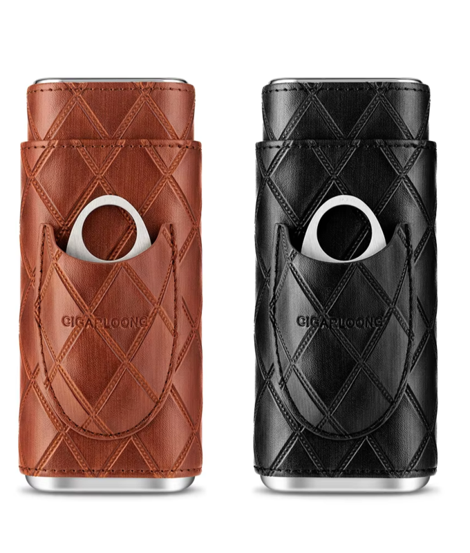 Leather cigar travel case with cutter Pakistan
